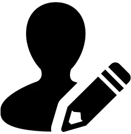 User profile icon with a pencil, indicating editing or customization.